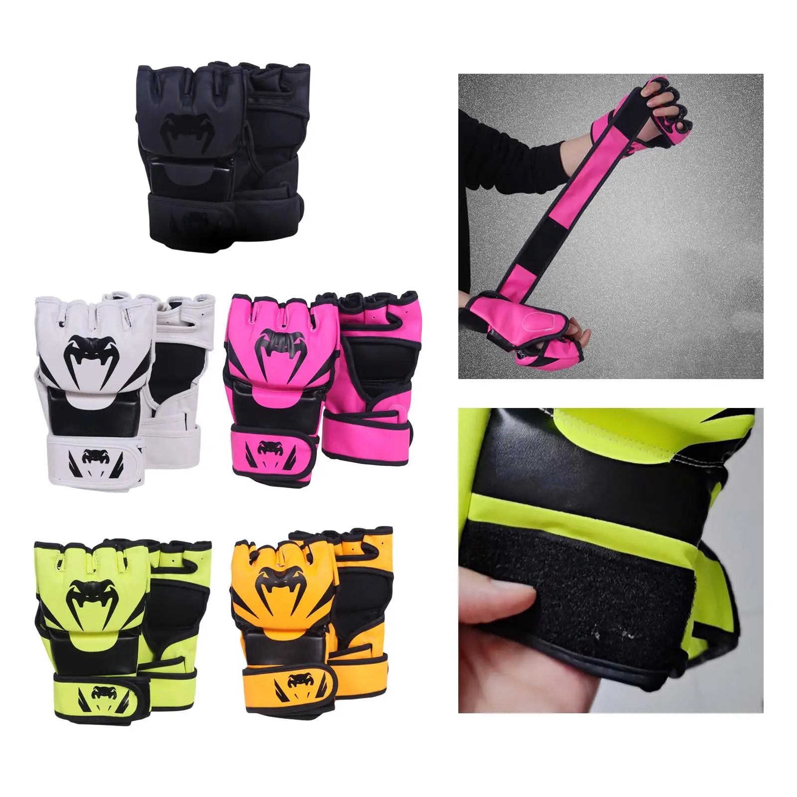 Mma Gloves Sparring Gear PU Leather Pressure Resistant Waterproof Kickboxing Gloves for Unisex Adult Women Men Workout
