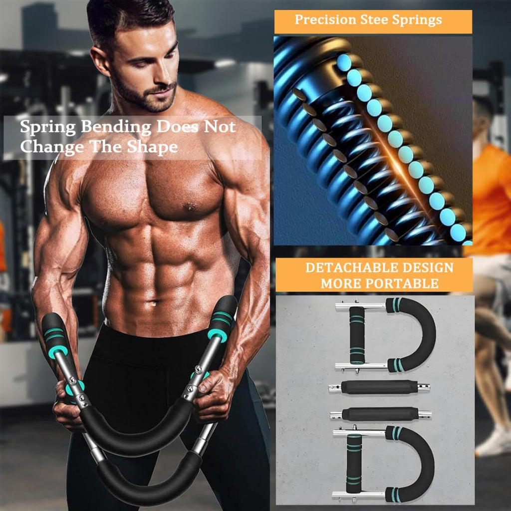 Twister Arm Trainer - Adjustable Forearm Strengthener, Arm Exercise Equipment, Chest Workout Equipment, Portable Spring Resistance for Home Workout Equipment (Blue)